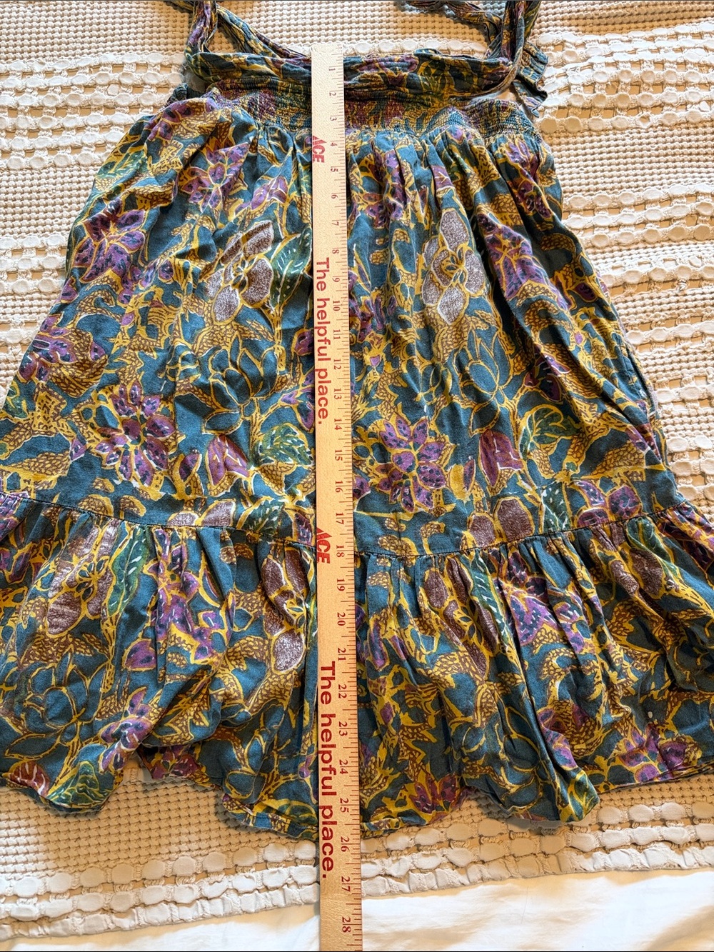 Cleobella Floral Tie-Shoulder Mini Dress in Teal, Yellow & Purple - Picture 2 of 2